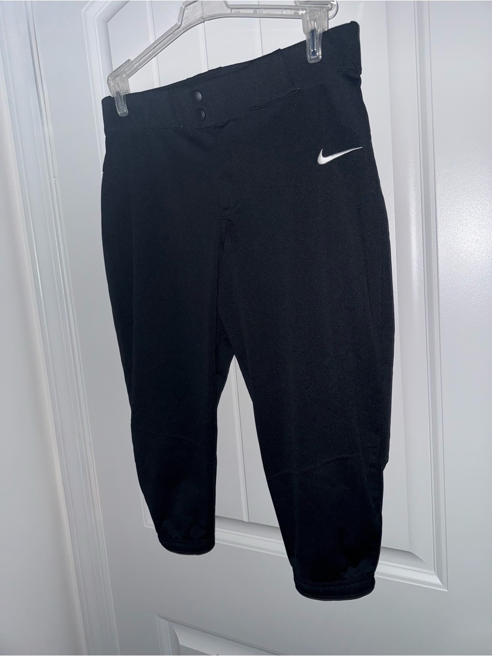 Nike Team Black Baseball Pants Men’s Medium M White Swoosh